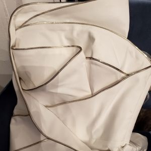 Sexy Jovani bustier strapless white w/gold zippers
